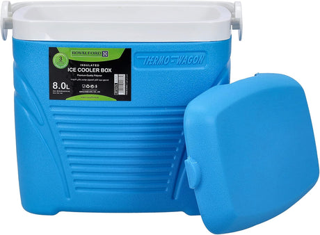 Royalford Thermo - Wagon Insulated Ice Cooler Box 8.0L, 3 - Layer PP - PU - HDPE Thermal Insulation, Blue - RF10475 - Al Kabayel Discount CentreRoyalford Thermo - Wagon Insulated Ice Cooler Box 8.0L, 3 - Layer PP - PU - HDPE Thermal Insulation, Blue - RF10475CoolersROYALFORDAl Kabayel Discount Centre