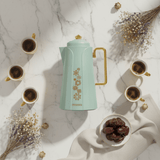 Royalford Vacuum Flask 1L – Dull Blue with Gold Floral - Al Kabayel Discount CentreRoyalford Vacuum Flask 1L – Dull Blue with Gold FloralThermosROYALFORDAl Kabayel Discount Centre