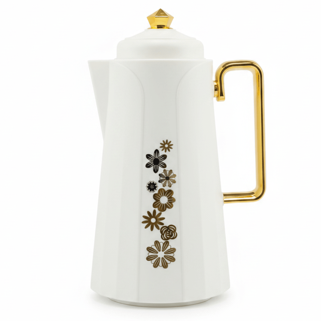Royalford Vacuum Flask 1L – Off - White & Gold Floral - Al Kabayel Discount CentreRoyalford Vacuum Flask 1L – Off - White & Gold FloralThermosROYALFORDAl Kabayel Discount Centre