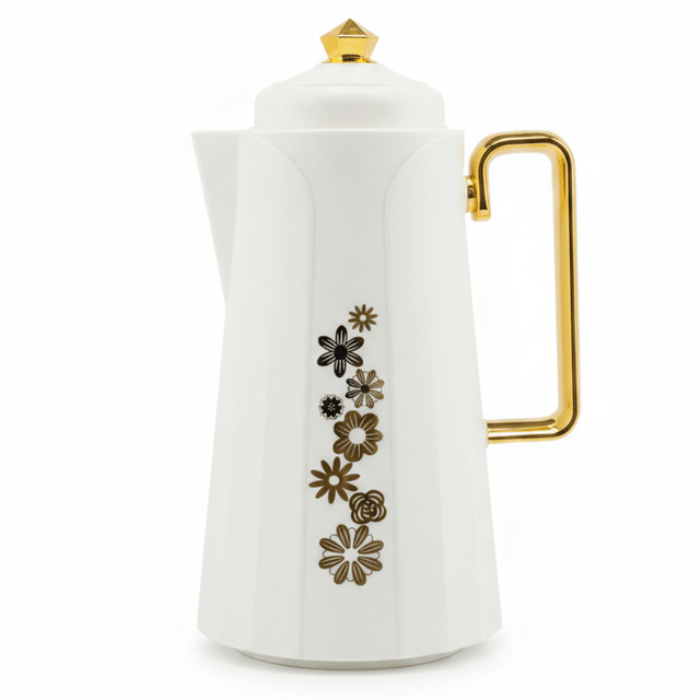 Royalford Vacuum Flask 1L – Off - White & Gold Floral - Al Kabayel Discount CentreRoyalford Vacuum Flask 1L – Off - White & Gold FloralThermosROYALFORDAl Kabayel Discount Centre