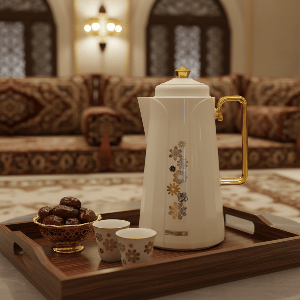 Royalford Vacuum Flask 1L – Off - White & Gold Floral - Al Kabayel Discount CentreRoyalford Vacuum Flask 1L – Off - White & Gold FloralThermosROYALFORDAl Kabayel Discount Centre