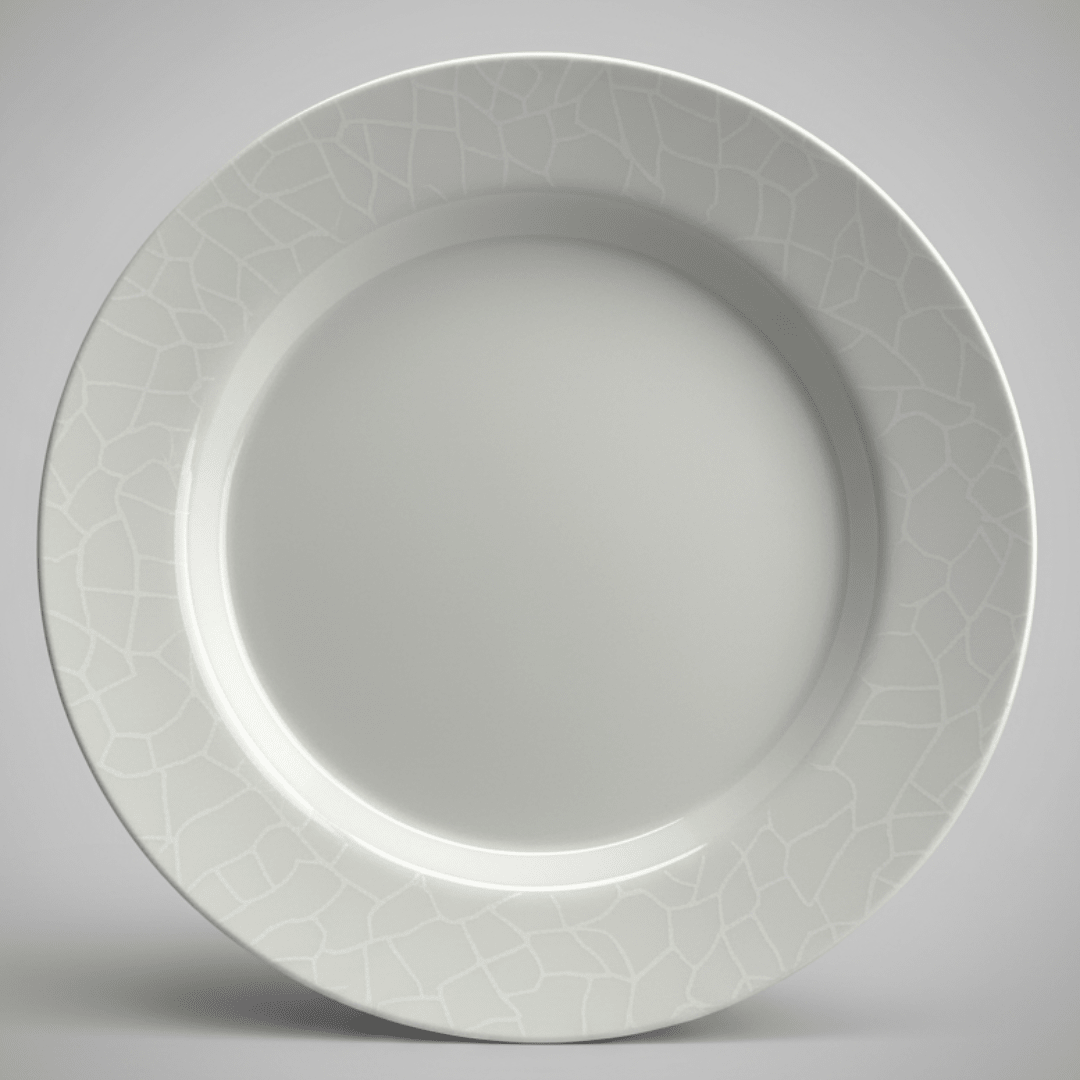 Royalford White Melamine Deep Plate — Elegant Crackle Rim Design | 10 Inch - Al Kabayel Discount CentreRoyalford White Melamine Deep Plate — Elegant Crackle Rim Design | 10 InchPlatesROYALFORDAl Kabayel Discount Centre
