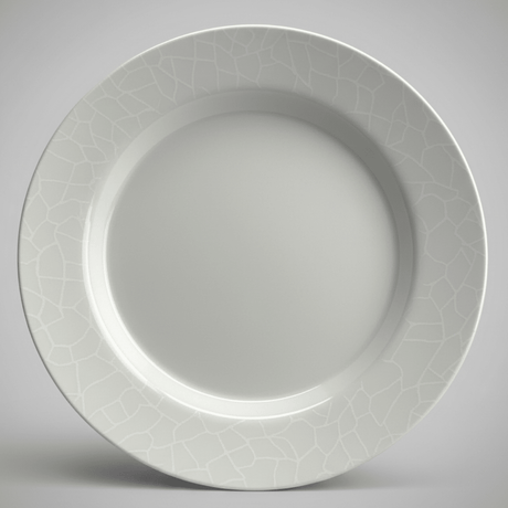 Royalford White Melamine Deep Plate — Elegant Crackle Rim Design | 10 Inch - Al Kabayel Discount CentreRoyalford White Melamine Deep Plate — Elegant Crackle Rim Design | 10 InchPlatesROYALFORDAl Kabayel Discount Centre
