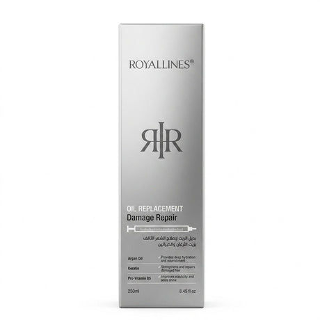 Royallines Argan Oil & Keratin Damage Repair Oil Replacement – 250ml - Al Kabayel Discount CentreRoyallines Argan Oil & Keratin Damage Repair Oil Replacement – 250mlHair CareROYALLINESAl Kabayel Discount Centre