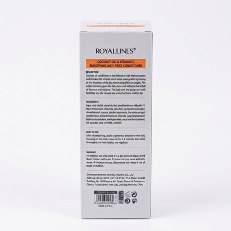 Royallines Coconut Oil & Vitamin C Smoothing Anti-Frizz Conditioner – 750ml - Al Kabayel Discount CentreRoyallines Coconut Oil & Vitamin C Smoothing Anti-Frizz Conditioner – 750mlShampoo/ConditionerROYALLINESAl Kabayel Discount Centre