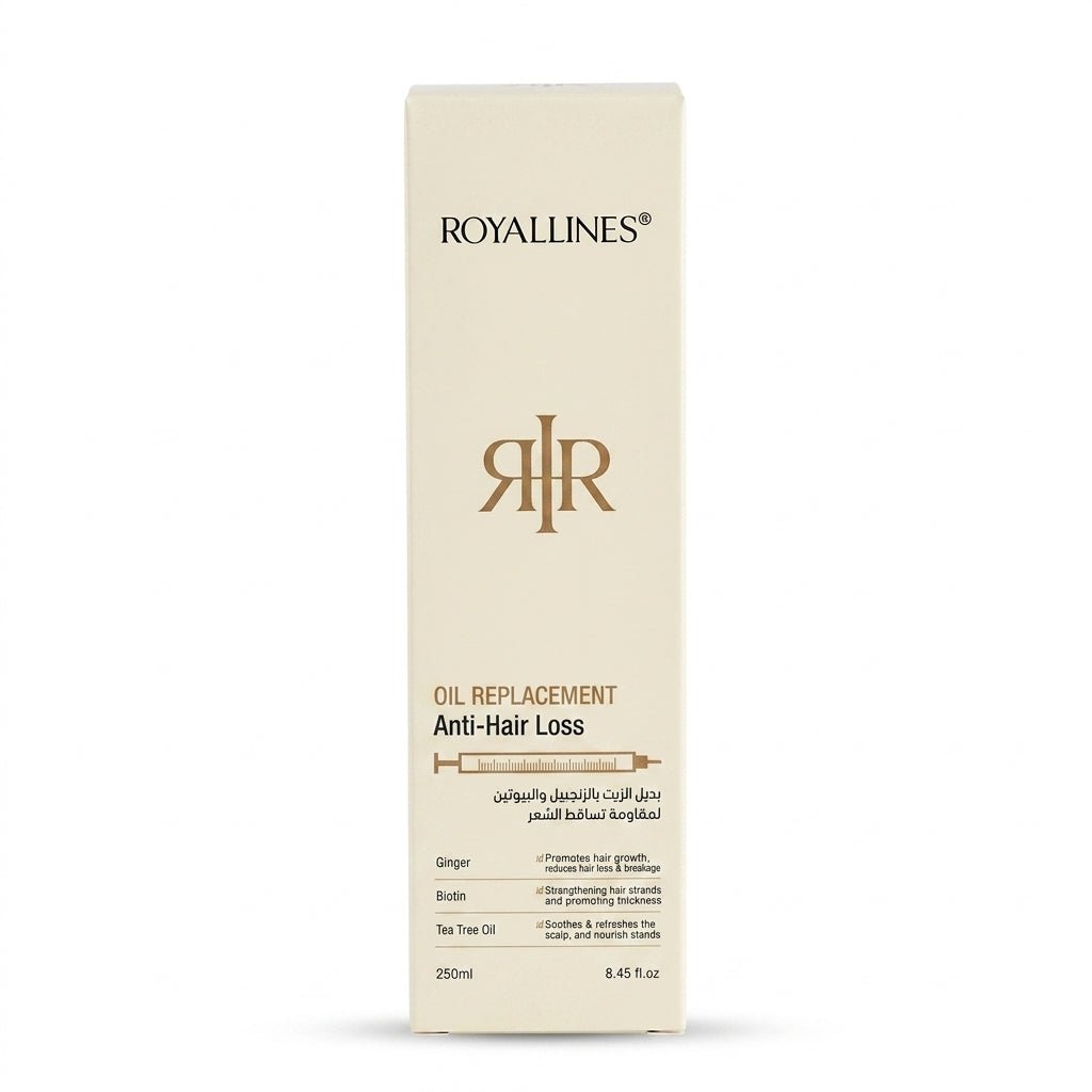Royallines Ginger & Biotin Anti-Hair Loss Oil Replacement – 250ml - Al Kabayel Discount CentreRoyallines Ginger & Biotin Anti-Hair Loss Oil Replacement – 250mlHair CareROYALLINESAl Kabayel Discount Centre