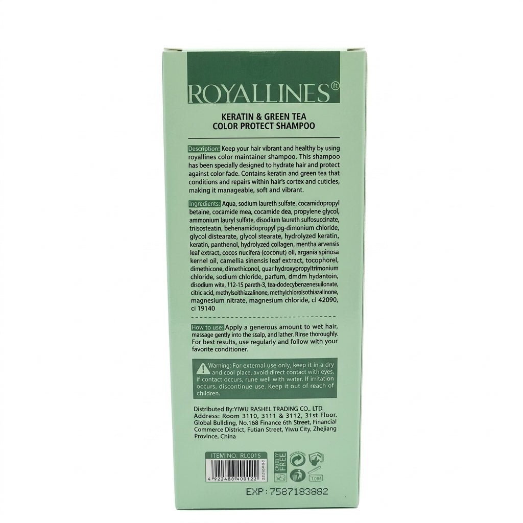 Royallines Keratin & Green Tea Color Protect Shampoo 700ml - Al Kabayel Discount CentreRoyallines Keratin & Green Tea Color Protect Shampoo 700mlShampoo/ConditionerROYALLINESAl Kabayel Discount Centre