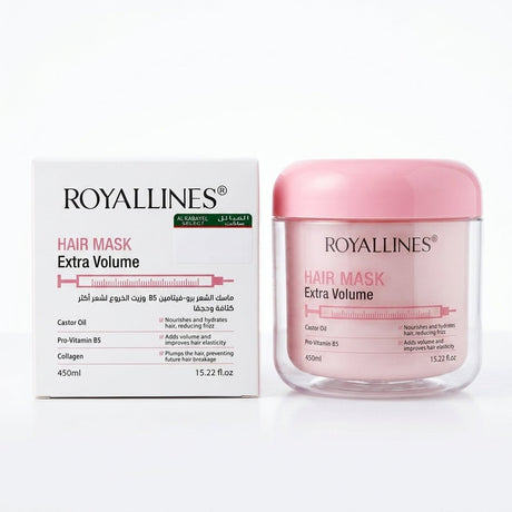 Royallines Pro-Vitamin B5 & Castor Oil Extra Volume Hair Mask 450ml - Al Kabayel Discount CentreRoyallines Pro-Vitamin B5 & Castor Oil Extra Volume Hair Mask 450mlHair MasksROYALLINESAl Kabayel Discount Centre
