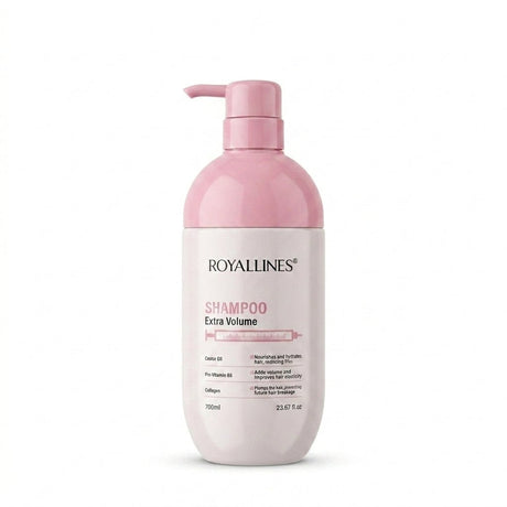 Royallines Pro-Vitamin B5 & Castor Oil Extra Volume Shampoo – 700ml - Al Kabayel Discount CentreRoyallines Pro-Vitamin B5 & Castor Oil Extra Volume Shampoo – 700mlShampoo/ConditionerROYALLINESAl Kabayel Discount Centre