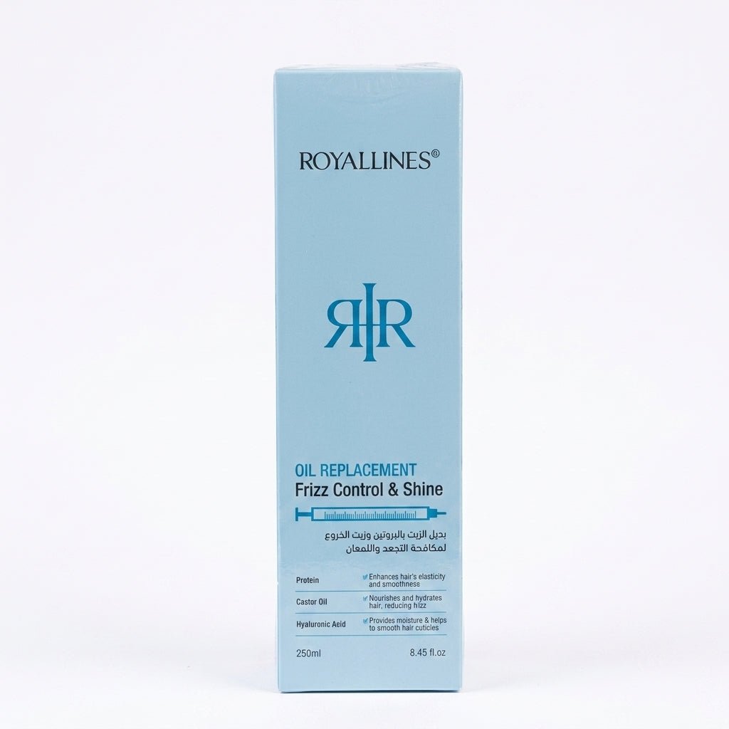 Royallines Protein & Castor Oil Frizz Control & Shine Oil Replacement – 250ml - Al Kabayel Discount CentreRoyallines Protein & Castor Oil Frizz Control & Shine Oil Replacement – 250mlHair CareROYALLINESAl Kabayel Discount Centre