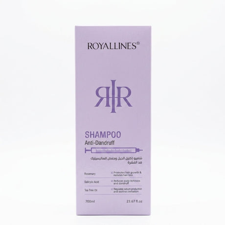 Royallines Rosemary & Salicylic Acid Anti-Dandruff Shampoo with Tea Tree Oil – 700ml - Al Kabayel Discount CentreRoyallines Rosemary & Salicylic Acid Anti-Dandruff Shampoo with Tea Tree Oil – 700mlShampoo/ConditionerROYALLINESAl Kabayel Discount Centre