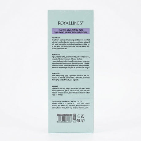 Royallines Tea Tree Oil & Amino Acid Clarifying Balancing Conditioner 750ml - Al Kabayel Discount CentreRoyallines Tea Tree Oil & Amino Acid Clarifying Balancing Conditioner 750mlShampoo/ConditionerROYALLINESAl Kabayel Discount Centre