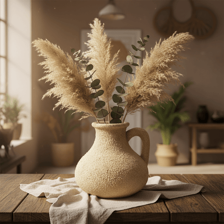 Rustic Textured Ceramic Jug Vase | Sandy Beige Granular Finish | Vintage Amphora Style Home Décor Vase | 20×10 cm - Al Kabayel Discount CentreRustic Textured Ceramic Jug Vase | Sandy Beige Granular Finish | Vintage Amphora Style Home Décor Vase | 20×10 cmHome Décor AccentsAKDCAl Kabayel Discount Centre