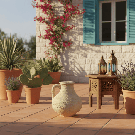 Rustic Textured Ceramic Jug Vase | Sandy Beige Granular Finish | Vintage Amphora Style Home Décor Vase | 20×10 cm - Al Kabayel Discount CentreRustic Textured Ceramic Jug Vase | Sandy Beige Granular Finish | Vintage Amphora Style Home Décor Vase | 20×10 cmHome Décor AccentsAKDCAl Kabayel Discount Centre