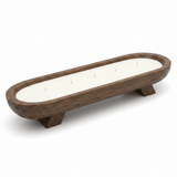 Rustic Wooden Dough Bowl Candle | Oval Centerpiece Candle in Dark Wood Base | 50×15cm | Premium White Wax | Home Décor & Gift - Al Kabayel Discount CentreRustic Wooden Dough Bowl Candle | Oval Centerpiece Candle in Dark Wood Base | 50×15cm | Premium White Wax | Home Décor & GiftHome FragrancesAKDCAl Kabayel Discount Centre
