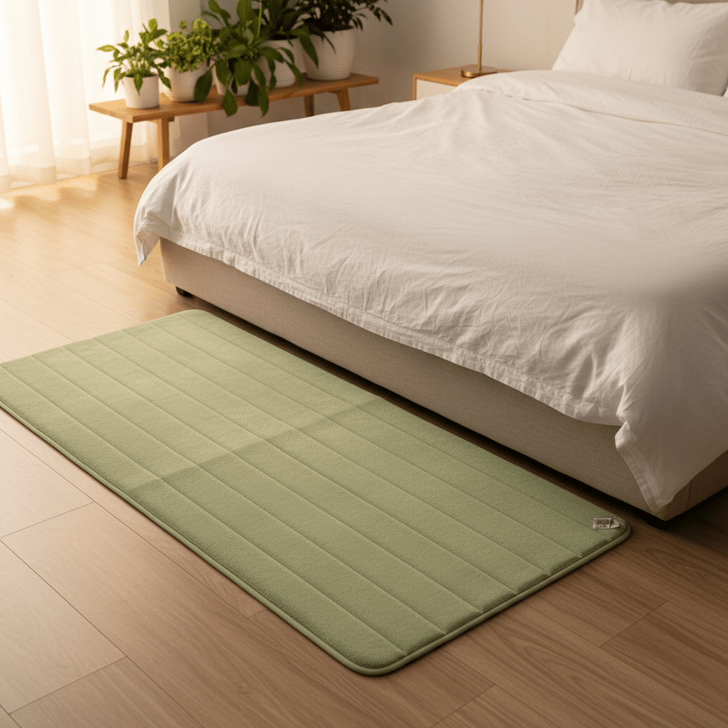 Sage Green Memory Foam Floor Mat | Striped Texture | Extra Large 100×150 cm | Non-Slip Bath & Bedroom Rug - Al Kabayel Discount CentreSage Green Memory Foam Floor Mat | Striped Texture | Extra Large 100×150 cm | Non-Slip Bath & Bedroom RugDoormatsAKDCAl Kabayel Discount Centre
