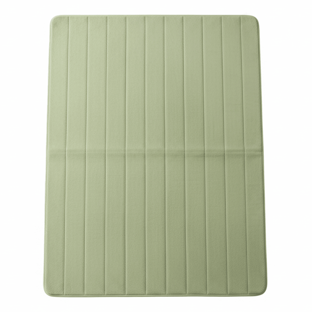 Sage Green Memory Foam Floor Mat | Striped Texture | Extra Large 100×150 cm | Non-Slip Bath & Bedroom Rug - Al Kabayel Discount CentreSage Green Memory Foam Floor Mat | Striped Texture | Extra Large 100×150 cm | Non-Slip Bath & Bedroom RugDoormatsAKDCAl Kabayel Discount Centre