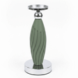 Sage Green Plastic & Metal Textured Pillar Candle Holder with Chrome Accents – 22.5cm - Al Kabayel Discount CentreSage Green Plastic & Metal Textured Pillar Candle Holder with Chrome Accents – 22.5cmHome Décor AccentsAKDCAl Kabayel Discount Centre