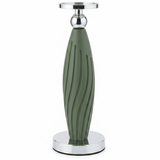 Sage Green Plastic & Metal Textured Pillar Candle Holder with Chrome Accents – 29cm - Al Kabayel Discount CentreSage Green Plastic & Metal Textured Pillar Candle Holder with Chrome Accents – 29cmHome Décor AccentsAKDCAl Kabayel Discount Centre