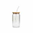 Sakha Iridescent Ribbed Glass Jar with Bamboo Lid & Glass Straw — 470ml - Al Kabayel Discount CentreSakha Iridescent Ribbed Glass Jar with Bamboo Lid & Glass Straw — 470mlMugsSAKHAAl Kabayel Discount Centre