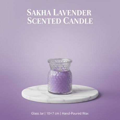 Sakha Lavender Scented Candle in Diamond - Cut Glass Jar | 10×7 cm - Al Kabayel Discount CentreSakha Lavender Scented Candle in Diamond - Cut Glass Jar | 10×7 cmHome FragrancesSAKHAAl Kabayel Discount Centre