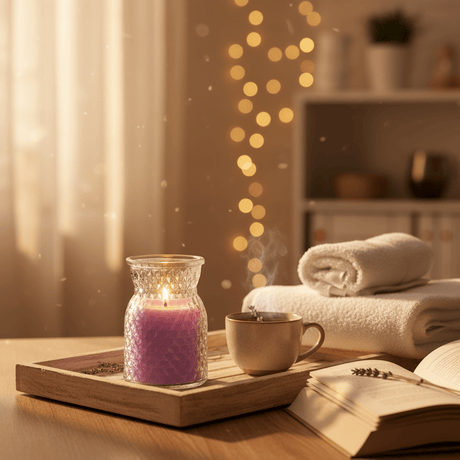 Sakha Lavender Scented Candle in Diamond - Cut Glass Jar | 10×7 cm - Al Kabayel Discount CentreSakha Lavender Scented Candle in Diamond - Cut Glass Jar | 10×7 cmHome FragrancesSAKHAAl Kabayel Discount Centre