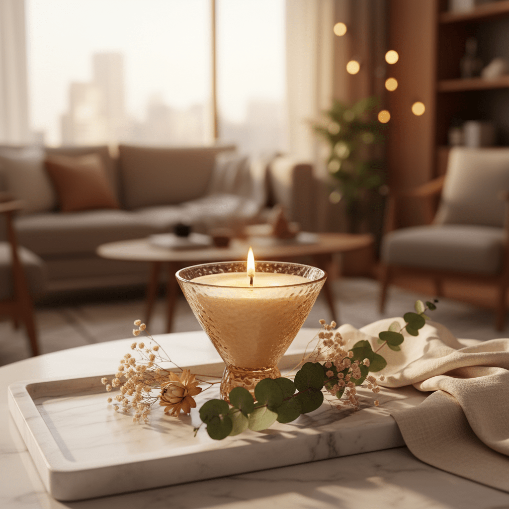 Sakha Scented Candle | Elegant Amber Glass Goblet | Hand - Poured Luxury - Al Kabayel Discount CentreSakha Scented Candle | Elegant Amber Glass Goblet | Hand - Poured LuxuryHome FragrancesSAKHAAl Kabayel Discount Centre