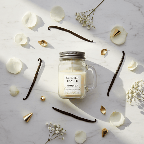 Sakha Vanilla Scented Candle — Glass Jar | 9cm - Al Kabayel Discount CentreSakha Vanilla Scented Candle — Glass Jar | 9cmHome FragrancesSAKHAAl Kabayel Discount Centre