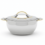 Sanjana Salma Compact Stainless Steel Insulated Hotpot for Food Storage and Serving Durable Silver & Gold Finish 600 ml - Al Kabayel Discount CentreSanjana Salma Compact Stainless Steel Insulated Hotpot for Food Storage and Serving Durable Silver & Gold Finish 600 mlCasserolesSANJANAAl Kabayel Discount Centre