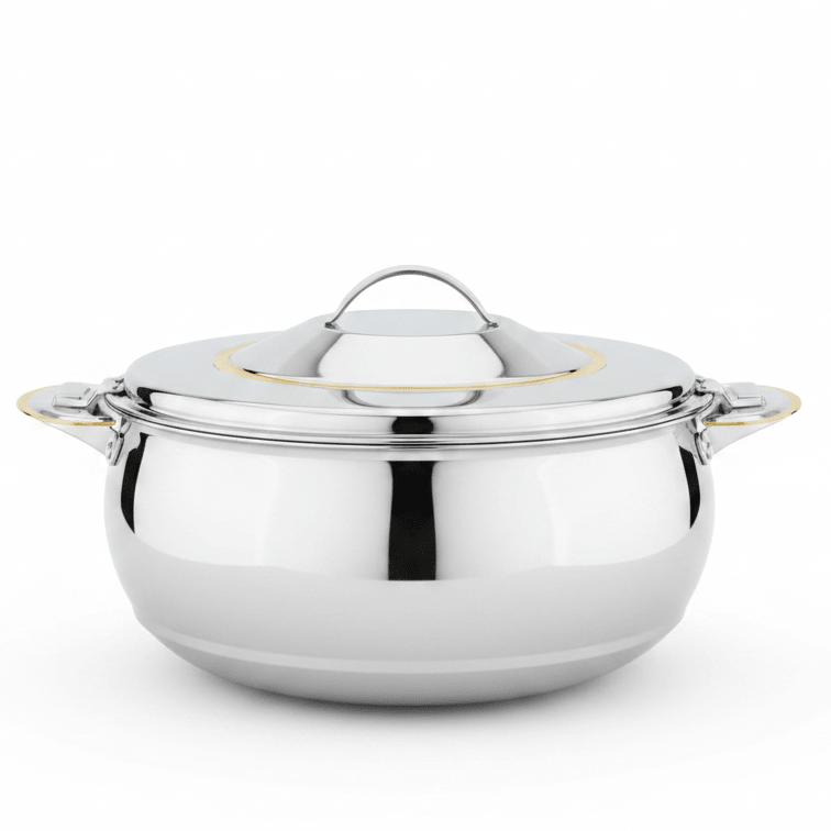 Sanjana Salma Jumbo Size Stainless Steel Hotpot for Bulk Serving and Storage High Capacity 6000 ml - Al Kabayel Discount CentreSanjana Salma Jumbo Size Stainless Steel Hotpot for Bulk Serving and Storage High Capacity 6000 mlCasserolesSANJANAAl Kabayel Discount Centre