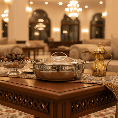 Sanjana Salma Jumbo Size Stainless Steel Hotpot for Bulk Serving and Storage High Capacity 6000 ml - Al Kabayel Discount CentreSanjana Salma Jumbo Size Stainless Steel Hotpot for Bulk Serving and Storage High Capacity 6000 mlCasserolesSANJANAAl Kabayel Discount Centre