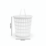 Sarvah White Plastic Laundry Basket with Handles - 38×38 cm - Al Kabayel Discount CentreSarvah White Plastic Laundry Basket with Handles - 38×38 cmOrganizers & AccessoriesSARVAHAl Kabayel Discount Centre