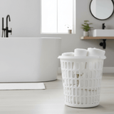Sarvah White Plastic Laundry Basket with Handles - 38×38 cm - Al Kabayel Discount CentreSarvah White Plastic Laundry Basket with Handles - 38×38 cmOrganizers & AccessoriesSARVAHAl Kabayel Discount Centre