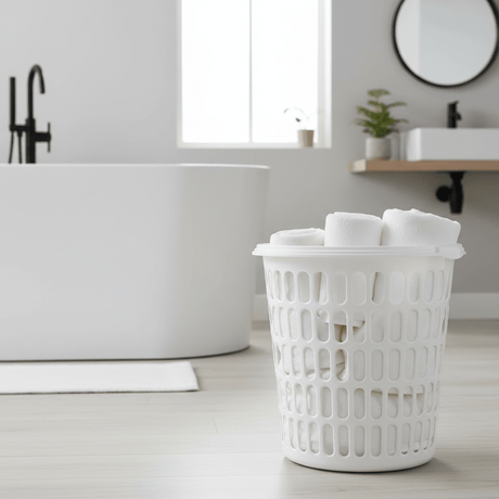 Sarvah White Plastic Laundry Basket with Handles - 38×38 cm - Al Kabayel Discount CentreSarvah White Plastic Laundry Basket with Handles - 38×38 cmOrganizers & AccessoriesSARVAHAl Kabayel Discount Centre
