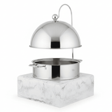 Satin Premium Stainless Steel Chafing Dish with Durable White Melamine Base Catering Buffet Warmer 5.5L - Al Kabayel Discount CentreSatin Premium Stainless Steel Chafing Dish with Durable White Melamine Base Catering Buffet Warmer 5.5LWarmersSATINAl Kabayel Discount Centre