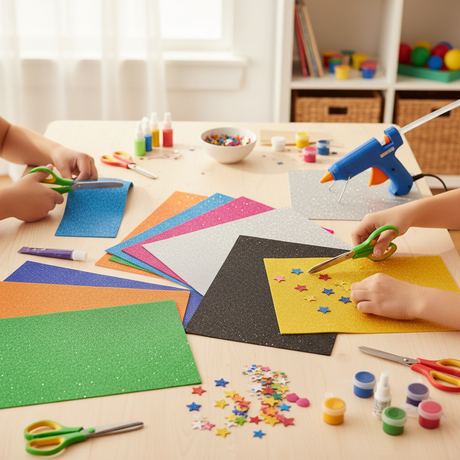 SBC 10pcs Glitter Eva Foam Stricker 30cm*40cm, Assorted Color - Al Kabayel Discount CentreSBC 10pcs Glitter Eva Foam Stricker 30cm*40cm, Assorted ColorCraft SuppliesSBCAl Kabayel Discount Centre