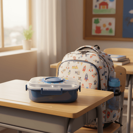 SBC Blue 2-Section Stainless Steel Kids Lunch Box with Spoon - 20×13 cm - Al Kabayel Discount CentreSBC Blue 2-Section Stainless Steel Kids Lunch Box with Spoon - 20×13 cmLunch BoxSBCAl Kabayel Discount Centre