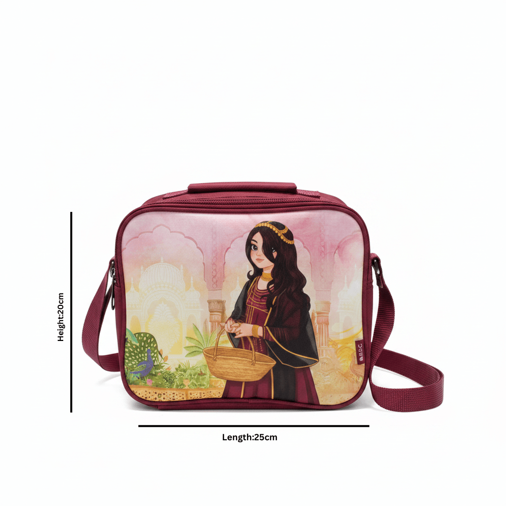 SBC Maroon Arabian Princess Girls Lunch Box Bag - 20×25 cm - Al Kabayel Discount CentreSBC Maroon Arabian Princess Girls Lunch Box Bag - 20×25 cmLunch BagsSBCAl Kabayel Discount Centre