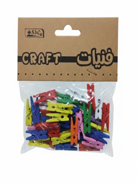 Sbc Mini Wooden Craft Clips – Assorted Color Decorative Pack - Al Kabayel Discount CentreSbc Mini Wooden Craft Clips – Assorted Color Decorative PackCraft SuppliesSBCAl Kabayel Discount Centre