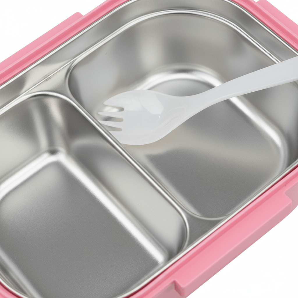 SBC Pink 2-Section Children's Lunch Box with Spoon — 20×13cm - Al Kabayel Discount CentreSBC Pink 2-Section Children's Lunch Box with Spoon — 20×13cmLunch BoxSBCAl Kabayel Discount Centre