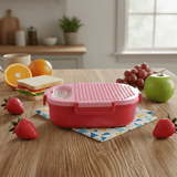 SBC Pink Plastic 2-Section Lunch Box with Fork – 23×16 cm - Al Kabayel Discount CentreSBC Pink Plastic 2-Section Lunch Box with Fork – 23×16 cmLunch BoxSBCAl Kabayel Discount Centre