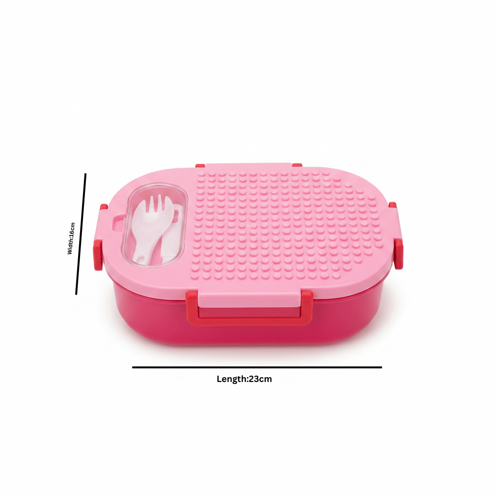 SBC Pink Plastic 2-Section Lunch Box with Fork – 23×16 cm - Al Kabayel Discount CentreSBC Pink Plastic 2-Section Lunch Box with Fork – 23×16 cmLunch BoxSBCAl Kabayel Discount Centre
