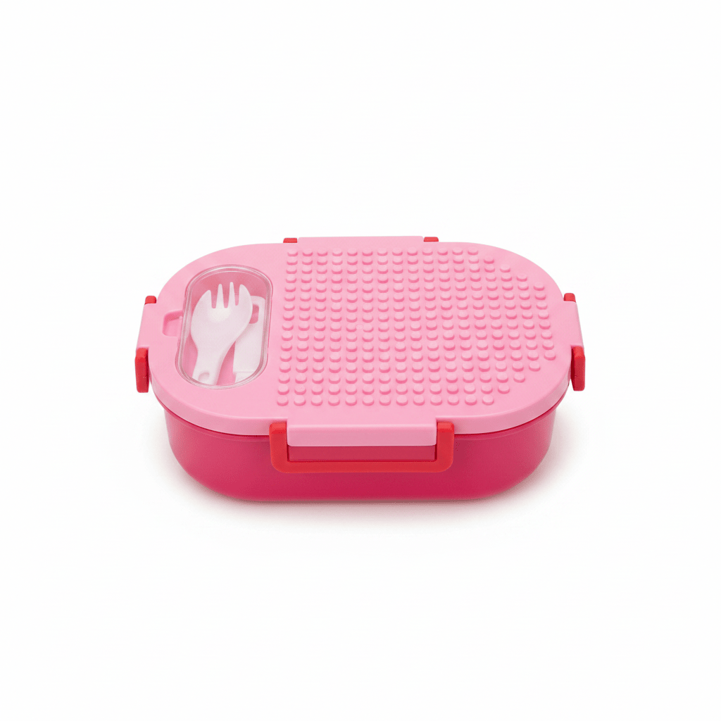 SBC Pink Plastic 2-Section Lunch Box with Fork – 23×16 cm - Al Kabayel Discount CentreSBC Pink Plastic 2-Section Lunch Box with Fork – 23×16 cmLunch BoxSBCAl Kabayel Discount Centre