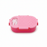 SBC Pink Plastic 2-Section Lunch Box with Fork – 23×16 cm - Al Kabayel Discount CentreSBC Pink Plastic 2-Section Lunch Box with Fork – 23×16 cmLunch BoxSBCAl Kabayel Discount Centre