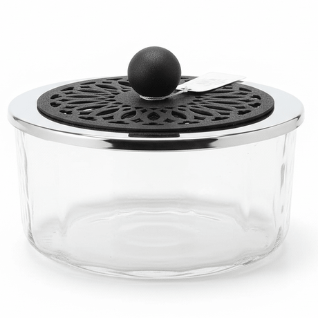 SBTC Glass Container with Metal Holder – Premium Silver & Black Finish, Storage Jar for Dry Fruits, Candy & Snacks, 20 × 8 cm - Al Kabayel Discount CentreSBTC Glass Container with Metal Holder – Premium Silver & Black Finish, Storage Jar for Dry Fruits, Candy & Snacks, 20 × 8 cmJars & Food SaversSBTCAl Kabayel Discount Centre