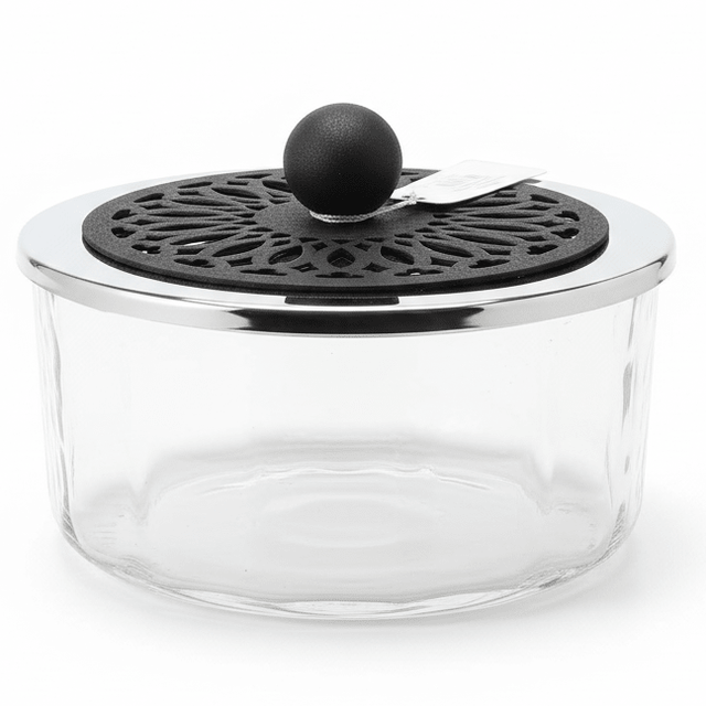 SBTC Glass Container with Metal Holder – Premium Silver & Black Finish, Storage Jar for Dry Fruits, Candy & Snacks, 20 × 8 cm - Al Kabayel Discount CentreSBTC Glass Container with Metal Holder – Premium Silver & Black Finish, Storage Jar for Dry Fruits, Candy & Snacks, 20 × 8 cmJars & Food SaversSBTCAl Kabayel Discount Centre