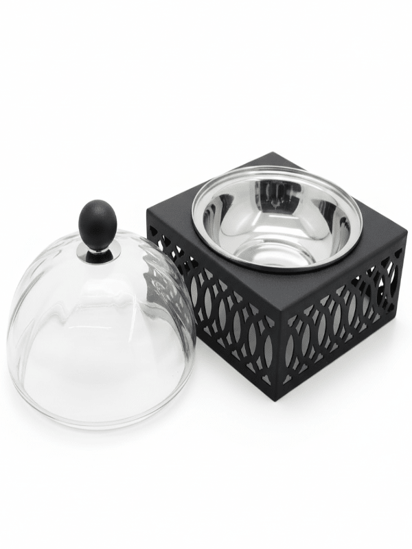 SBTC Glass Lid Metal Date Bowl with Stand – Premium Silver & Black Finish, Ideal for Dates & Dry Fruits, 15 × 14 cm - Al Kabayel Discount CentreSBTC Glass Lid Metal Date Bowl with Stand – Premium Silver & Black Finish, Ideal for Dates & Dry Fruits, 15 × 14 cmJars & Food SaversSBTCAl Kabayel Discount Centre