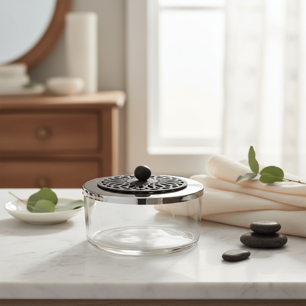 SBTC Glass Storage Container with Metal Frame – Silver with Black Accent Design, Ideal for Candy & Dry Food Storage, 15 × 7 cm - Al Kabayel Discount CentreSBTC Glass Storage Container with Metal Frame – Silver with Black Accent Design, Ideal for Candy & Dry Food Storage, 15 × 7 cmJars & Food SaversSBTCAl Kabayel Discount Centre