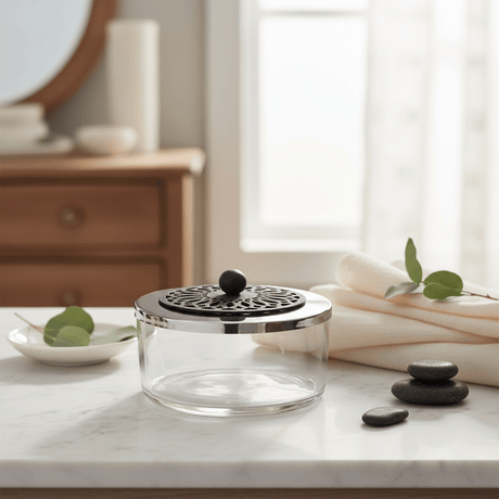 SBTC Glass Storage Container with Metal Frame – Silver with Black Accent Design, Ideal for Candy & Dry Food Storage, 15 × 7 cm - Al Kabayel Discount CentreSBTC Glass Storage Container with Metal Frame – Silver with Black Accent Design, Ideal for Candy & Dry Food Storage, 15 × 7 cmJars & Food SaversSBTCAl Kabayel Discount Centre