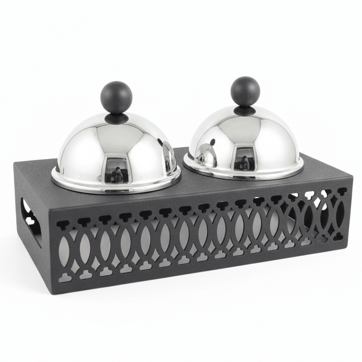 SBTC Metal Serving Bowl Set of 2 – Stylish Silver with Black Accents, Perfect for Snacks & Sweets, 28 × 14 × 13 cm - Al Kabayel Discount CentreSBTC Metal Serving Bowl Set of 2 – Stylish Silver with Black Accents, Perfect for Snacks & Sweets, 28 × 14 × 13 cmJars & Food SaversSBTCAl Kabayel Discount Centre